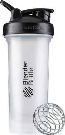 28oz BlenderBottle Classic V2 Shaker Bottle, Clear/Black