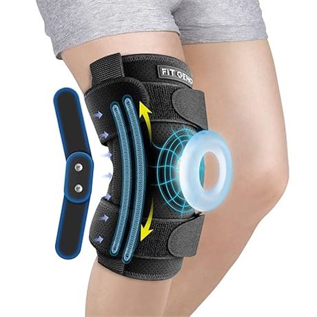 LRG - Hinged Knee Brace for Meniscus Tear: Upgraded Support for Knee Pain