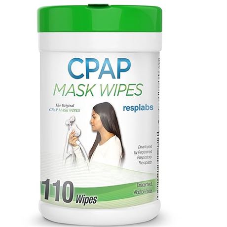 resplabs CPAP Mask Wipes Unscented Cleaner, 110 Wipes