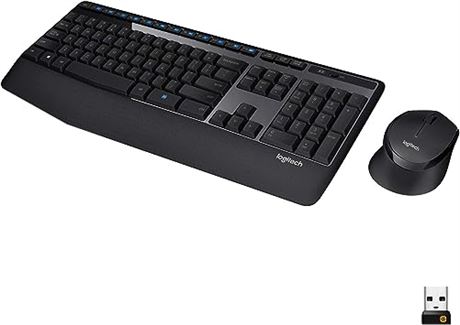 Logitech MK345 Wireless Combo Full-Sized Keyboard with Palm Rest and Comfortable