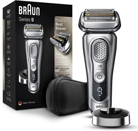 Braun Electric Razor for Men, Waterproof Foil Shaver, Series 9 Pro 9477cc, Wet