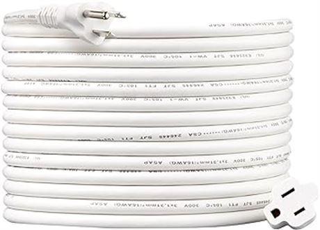Amazon Basics 25-Foot Extension Cord - 13 Amps, 125V - White