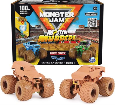 Monster Jam, Mystery Mudders 2-Pack Monster Trucks, Official 1:64 Die-Cast Vehic