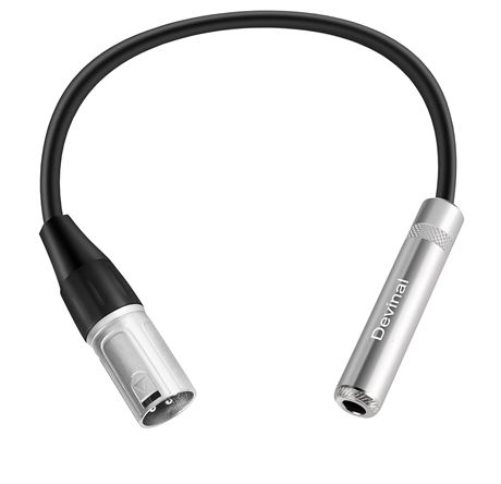 Devinal XLR Male to 1/4" Female calbe, 3 Pin Male to 6.35mm Socket Audio Cord