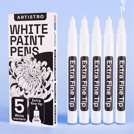 ARTISTRO White Paint Pen for Rock Painting, Stone, Ceramic, Glass, Wood, Tire, F