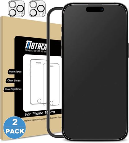 Mothca Matte Screen Protector for iPhone 14 Pro [6.1 inch] + 2 Pack Camera Lens