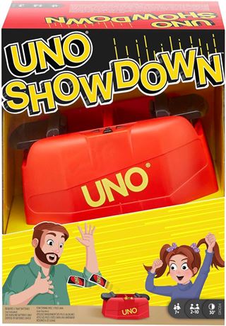 Mattel Games UNO Showdown Quick Draw Family Card Game with 112 Cards