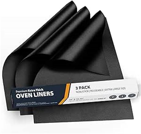 16.25”x23” Oven Liners for Bottom of Oven - 3 Pack Large Heavy Duty Mats