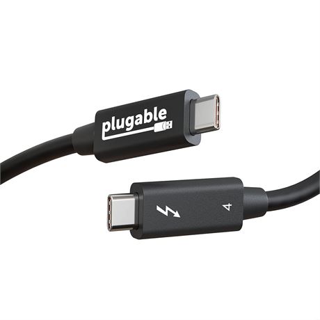 Plugable Thunderbolt 4 Cable [Thunderbolt Certified] 3.3ft USB4 Cable with 100W