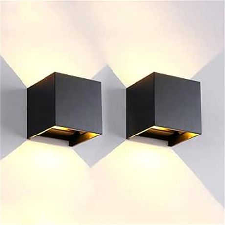 2 Pack Outdoor Wall Lights Exterior/Interior LED Wall