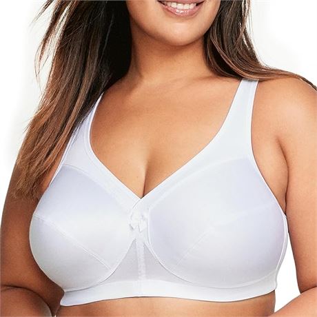 US 50F Glamorise Full Figure Plus Size MagicLift Active Support Bra Wirefree