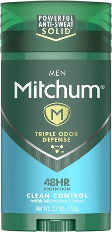 Mitchum Antiperspirant Deodorant Stick for Men, Triple Odor Defense Invisible