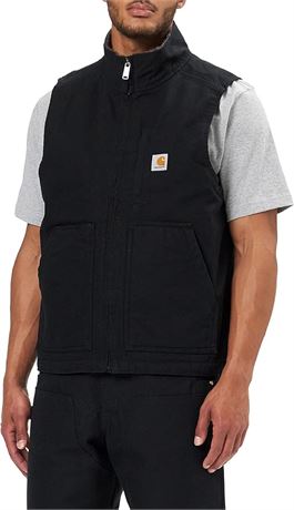 X-LRG Carhartt Men's Sherpa Lined Mock-neck Vest, Black