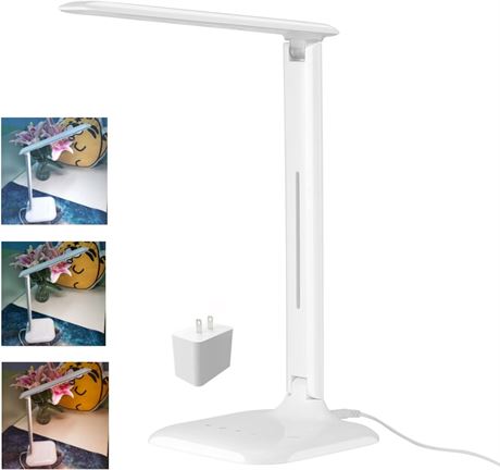 Folding LED Desk Lamp - Dimmable, Eye-Caring, Touch Control, 3 Color Modes
