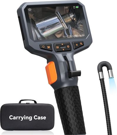 Two-Way Articulating Borescope with Light, Teslong 4.5-inch IPS Endoscope