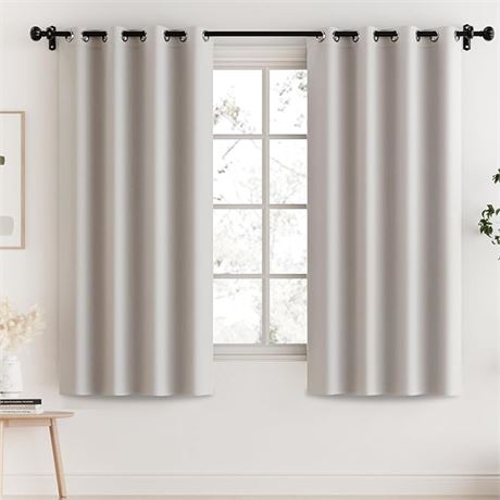 52Wx63L H.VERSAILTEX 100% Blackout Curtains for Bedroom, Light Sage