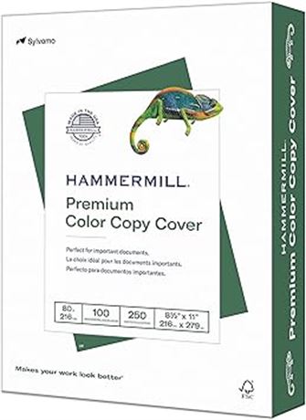 Hammermill Cardstock, Premium Color Copy, 80 lb, 8.5 x 11 - 1 Pack (250 Sheets)