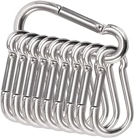 Stainless Steel Carabiner Clip,10 Pcs 3 Inch Spring Snap Hook Keychain Carabiner