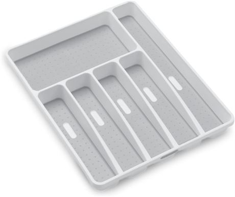 Madesmart Classic 6-Compartment Plastic Silverware Tray for Drawers