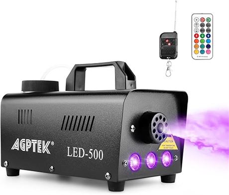 Fog Machine, AGPTEK Automatic Spray Smoke Machine with Colorful LED Light Effect