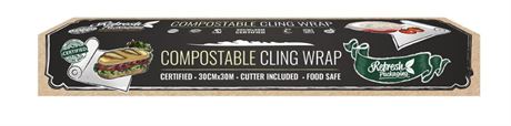 1pk Refresh Packaging Cling Wrap - 100% Certified Clear Wrap Roll - Stretch Food