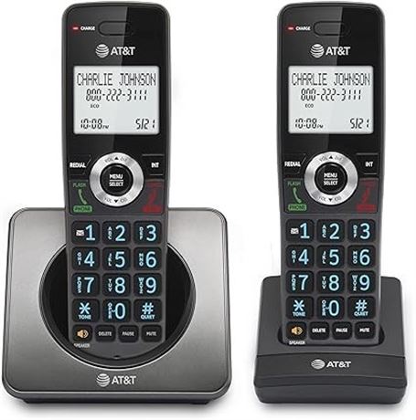AT&T 2-Handset DECT 6.0 Cordless Phone with Call Block & Speakerphone, GL2101-2