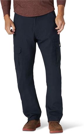 46Wx30L Wrangler Mens Relaxed Fit Stretch Cargo Pant, Navy