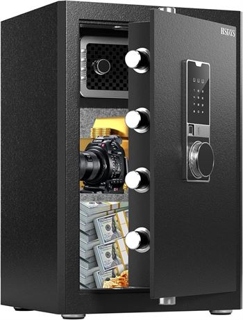 HSDYS Deluxe Biometric Fingerprint Safe Box 2.3 Cubic Feet, Large Home Security