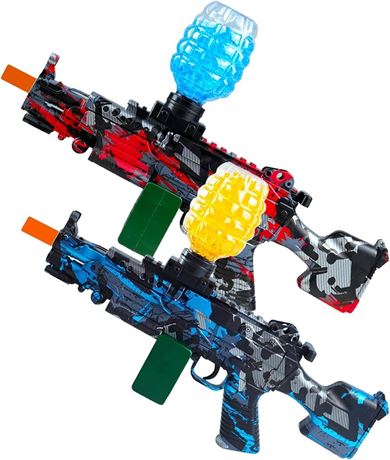 2 Set Gel Ball Blaster, Splatter Ball Blasters with Auto and Manual Dual Mode