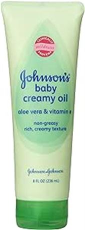 Johnson's Baby Creamy Oil - Aloe Vera & Vitamin E - 8 oz