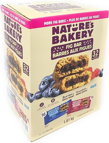 Nature's Bakery Whole Wheat Fig Bars Variety 32 Pack