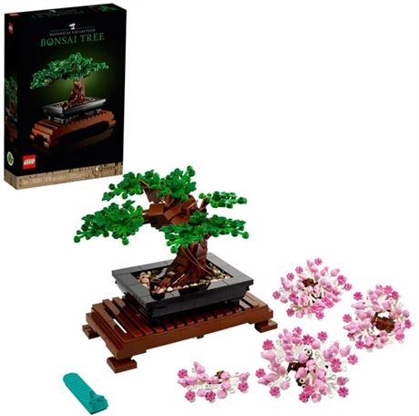 LEGO Icons Bonsai Tree Building Set, Features Cherry Blossom Flowers, DIY Plant