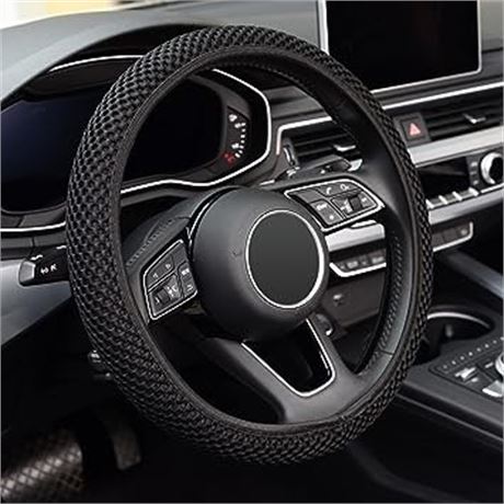 KAFEEK Elastic Stretch Steering Wheel Cover,Warm in Winter and Cool in Summer