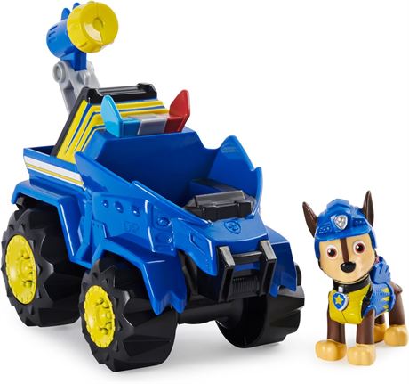 PAW Patrol, Dino Rescue Chase’s Deluxe Rev Up Vehicle with Mystery Dinosaur Fig.