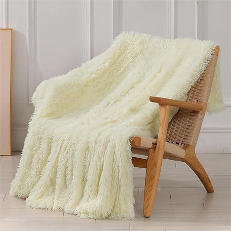 Tuddrom Faux Fur Throw Blanket for Couch, 50"x 60"Fuzzy Lightweight Warm Long