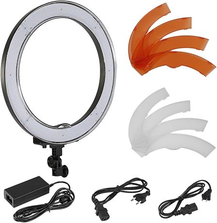 Neewer 18-Inch Ring Light, 55W Dimmable 5500K Light with 240 LEDs Color Filter