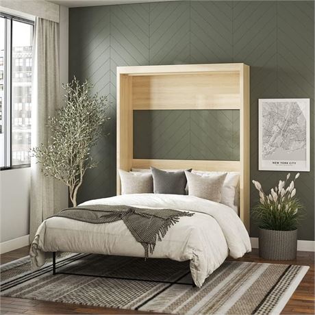 FULL-Signature Sleep Paramount Full Wall Bed, Light Oak