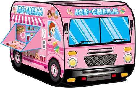 Kiddie Play Ice Cream Truck Pop Up Kids Play Tent for Boys & Girls