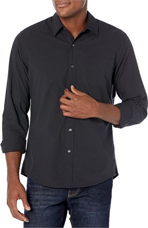 XL - Essentials mens standard Slim-fit Long-sleeve Poplin Shirt