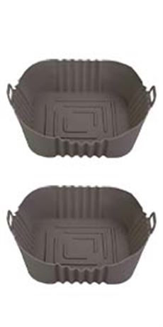 2 Pack Air Fryer Silicone Pot, Reusable Air Fryer Liners Square Air Fryer