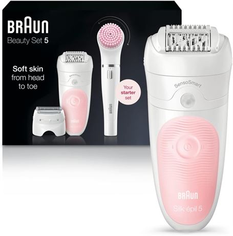 Braun Silk-Epil Beauty Set 5 5-895 Starter 5-In-1 Cordless Wet & Dry Hair Remova