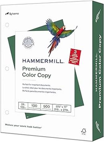 Hammermill Printer Paper, Premium Color 28 lb Copy Paper, (500 Sheets)