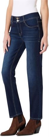 US 12 Angels Forever Young Women's Curvy Straight Mid-Rise Jeans, Bora