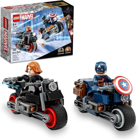 LEGO Marvel Black Widow & Captain America Motorcycles 76260 Buildable Toy