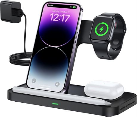 LK Charging Station,4 in 1 Wireless Charger Station