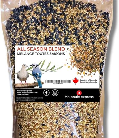 Ma Poule Express All Season Wild Bird Food Blend, Wild Bird Seed Mix, 7KG (15lbs