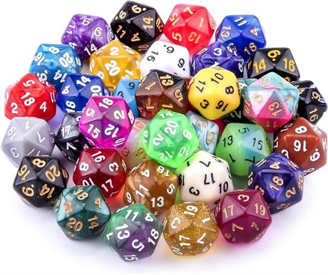 AUSTOR 35 Pieces Polyhedral Dice Set Mixed Color