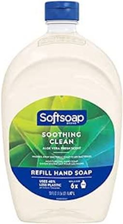 1.37L Softsoap Antibacterial Liquid Hand Soap Refill - Clean Aloe Vera