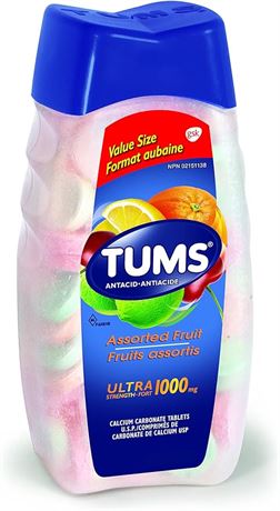160 Count TUMS Ultra Strength Antacid for Heartburn Relief, Assorted Fruit