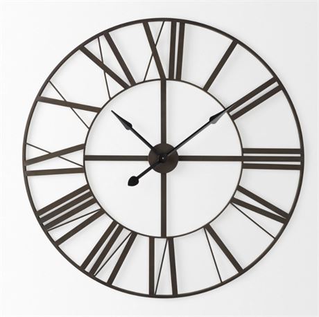Mercana Pender Wall Clock (40 In - Brown Metal)